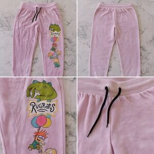 Rugrats Sweatpants Joggers Women Sz S Purple Tie Dyed Graphic Cartoon 90s Active